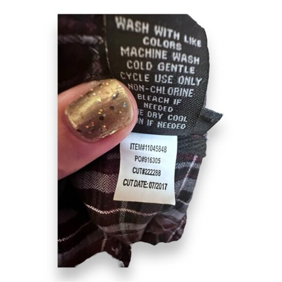 Women’s torrid 1 Purple Plaid Lace Inset Camp Button Down Shirt 14 16 1X 1XL - Picture 13 of 15